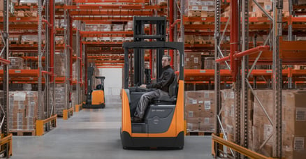 Toyota BT Reflex reach truck in warehouse