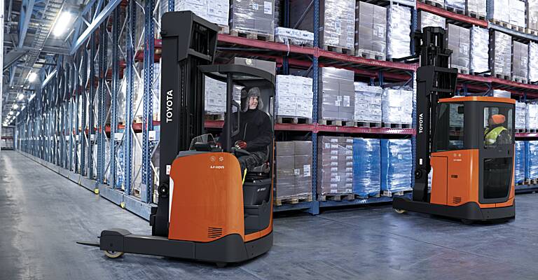 Toyota reach trucks for coldstore